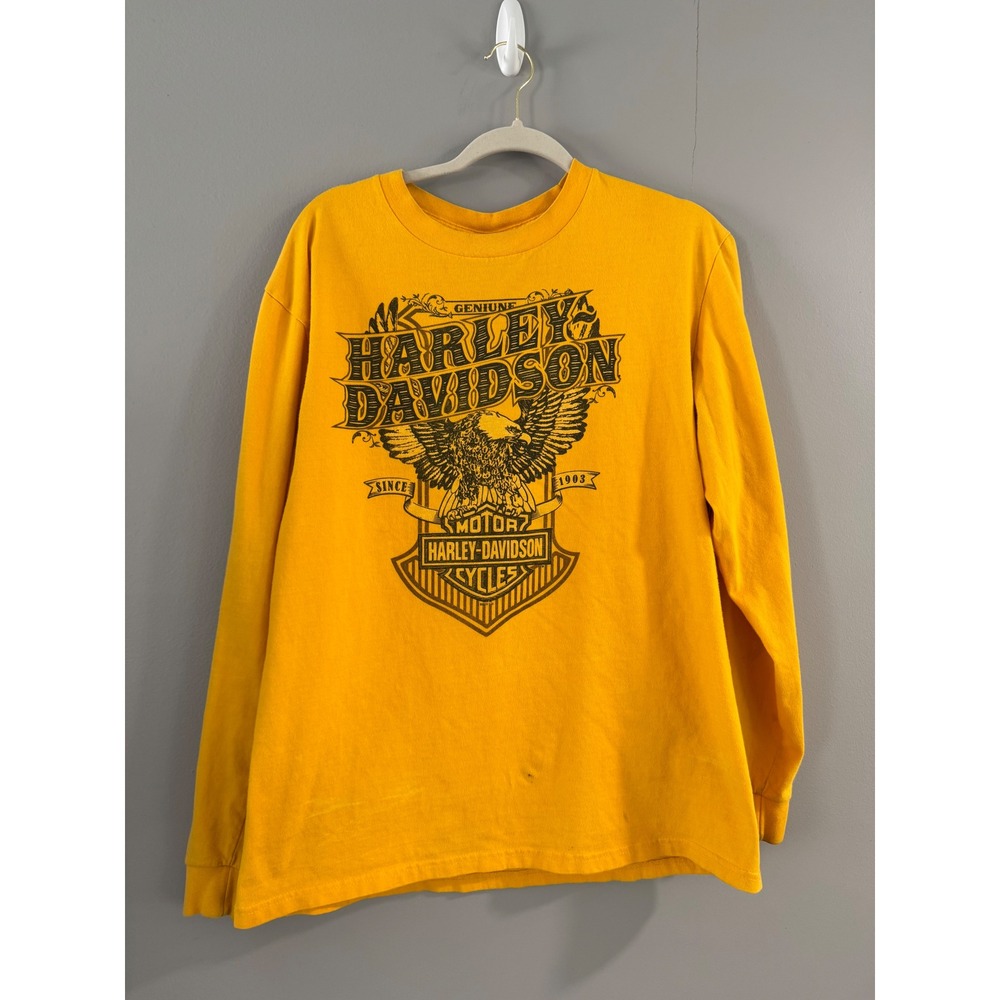 Harley Davidson Woodstock Motorcycle Long Sleeve Graphic T Shirt‎ Mens L